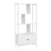 Image de Bibliothèque à 4 niveaux, Blanc Érable + Blanc Nuage LBC022W44