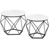 Image de Table basse ronde, Blanc + Noir / 60Diamètre x 45H cm LCT041W59