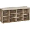 Image de Banc à chaussures 9 compartiments, Marron Camel + Beige Cappuccino / 10 Compartiments(30P x 104L cm) LHS010K02