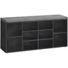 Image de Banc à chaussures 9 compartiments, Noir Boisé / 10 Compartiments(30P x 104L cm) LHS010B07