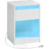 Image de Table de nuit avec multiprise 2 prises électriques 2 ports usb, Blanc Nuage LET618T15