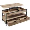 Image de Table basse avec plateau relevable, Marron Camel + Noir D'encre / 100L cm LCT209K02