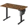 Image de Bureau électrique assis-debout réglable en hauteur, Marron Rustique + Noir D'encre / 60P x 120L x (72-120)H cm LSD132K01