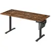 Image de Bureau électrique assis-debout réglable en hauteur, Marron Rustique + Noir D'encre / 70P x 160L x (72-120)H cm LSD136K01