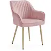 Image de Chaise de salle à manger confort, Rose Bonbon + Doré Clair LDC087R01
