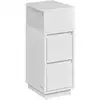 Image de Table de chevet étroite avec 2 tiroirs et compartiment, Blanc Nuage / 1 LET656W01