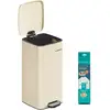 Image de Poubelle de cuisine à pédale en acier, Beige / 30 L LTB593A02