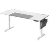 Image de Bureau assis debout réglable, Blanc Pur + Gris Tourterelle LSD026W02