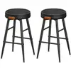 Image de EKHO Collection 2 tabouret de bar haut, Noir Pur / Lot de 2 / 49,5 x 49,5 x 63 cm (P x L x H) LBC080B01