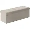 Image de Banc de rangement en velours avec 2 boîtes noir d'encre, Blanc Crème / 38 x 110 x 38 cm LSF277W01