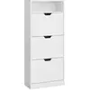 Image de Meuble à chaussures 3 portes battantes, Blanc Nuage LBC046W01