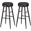 Image de EKHO Collection 2 tabouret de bar haut, Noir Pur / Lot de 2 / 51,6 x 51,6 x 76,2 cm (P x L x H) LBC090B01V1