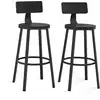 Image de Chaise de bar avec dossier, Noir Boisé / 2 / 99H cm LBC026B56V1