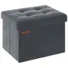 Image de Banc de rangement en velours noir d'encre, Gris Ardoise / 31 x 41 x 31 cm LSF200G01
