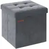 Image de Banc de rangement en velours noir d'encre, Gris Ardoise / 38 x 38 x 38 cm LSF227G01