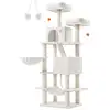 Image de Arbre à chat multi-niveaux d'hautuer 168 cm, Blanc Crème PCT165T01