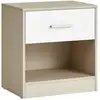 Image de Table de nuit avec tiroir, Beige Naturel + Blanc Classique LET619T67