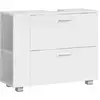 Image de Meuble sous lavabo 2 tiroirs avec rangement ouvert blanc nuage BBK502W01