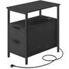 Image de Table d'appoint 2 tiroirs, Gris Anthracite + Noir Classique LET325B22