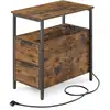 Image de Table d'appoint 2 tiroirs, Marron Rustique + Noir Classique LET325B01