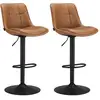 Image de Tabourets de bar design avec siège pivotant à hauteur réglable, Marron Caramel / 2 LJB095K01