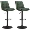 Image de Tabourets de bar design avec siège pivotant à hauteur réglable, Vert Forêt / 2 LJB095C01
