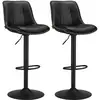 Image de Tabourets de bar design avec siège pivotant à hauteur réglable, Noir D'encre / 2 LJB095B01