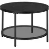 Image de Table basse style moderne blanc marbré et doré métallique, Noir Marbré + Noir D'encre / 65 x 65 x 46 cm LCT072B58