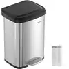Image de Poubelle de cuisine 50L, Argent + Noir LTB530E50