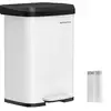 Image de Poubelle de cuisine 50L, Blanc + Noir LTB530W5002