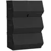 Image de 4 Boîtes de rangement avec couvercle beige sable, Noir Classique RLB022B01