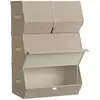 Image de 4 Boîtes de rangement avec couvercle beige sable, Beige Sable RLB022Y02