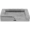 Image de Panier pour chien tissu peluche aux motifs roses, L 91 x l 68 x H 16 cm / Gris Tourterelle PGW252G01