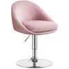 Image de Chaise réglable avec dossier pour bureau et coiffeuse, Rose bonbon,+Gris argenté LJB100R01