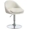 Image de Chaise réglable avec dossier pour bureau et coiffeuse, Blanc crème+Gris argenté LJB100W01