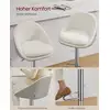 Image de Tabourets de bar réglables avec dossier, Blanc Crème / PU premium + Tissu peluche doux LJB110W01