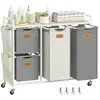 Image de Panier linge 4 compartiments 150 L beige naturel gris tourterelle BLH203G01