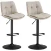 Image de Tabourets de bar design avec siège pivotant à hauteur réglable, Blanc crème / 2 LJB195W02