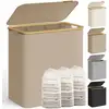 Image de Panier à linge mince avec couvercle, Marron Camel / 150L (60 x 38,5 x 70,5 cm) LCB515N02