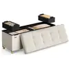 Image de Banc de rangement pliable en velours, Beige cappuccino LSF0518W02