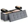 Image de Banc de rangement pliable en velours, Gris ardoise LSF0518G02