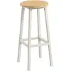 Image de Tabourets de bar avec repose pieds pour cuisine et salon, Doré chêne+blanc LBC132Y01