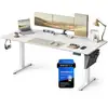 Image de Bureau électrique assis-debout réglable en hauteur, Blanc Nuage / 180 x 80 cm LSD138W01
