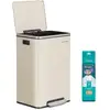 Image de Poubelle de cuisine en acier à fermeture silencieuse, Couleur crème LTB595A02