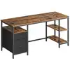 Image de Bureau avec rangements, Marron vintage + Noir / 160 x 60 cm LWD105K01