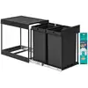 Image de Poubelle de tri sélectif de cuisine coulissante, 2 x 20 L / Noir d'Encre LTB951B01