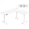 Image de Bureau électrique réglable en hauteur pour télétravail, Blanc Nuage + Blanc Mat LSD264W01