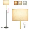 Image de Lampadaire moderne avec abat jour en tissu élégant LFL002B02