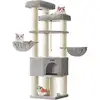 Image de Aire de jeux féline en sisal, Gris Tourterelle + Blanc Crème PCT008G01