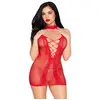 Image de Leg Avenue   Heart Net Halter Mini Dress   Rood